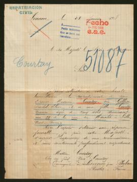 Expediente de la familia Courtay Gillin