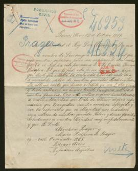 Expediente de Sara Prager y M. Halpern y esposa