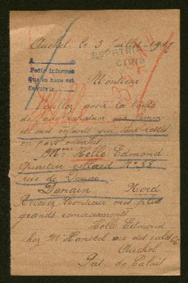 Expediente de madame Edmond Helle