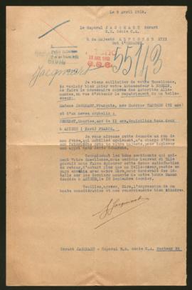 Expediente de Omérine Jacqmart Tanchon y Maurice Beuriot
