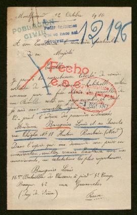 Expediente de madame Louis Baugnies y familia