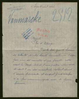 Expediente de madame Auguste Vanmarcke