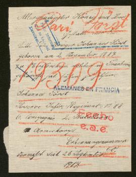 Expediente de Johannes Först