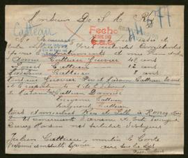 Expediente de las familias Catteau Guevar y Catteau Damide