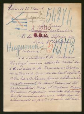 Expediente de Alice Huguenin Dembenfeld y Ernest Hugenin