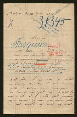 Expediente de Joseph Eugéne Pasquier