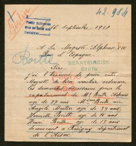 Expediente de la familia Boitte-Martin