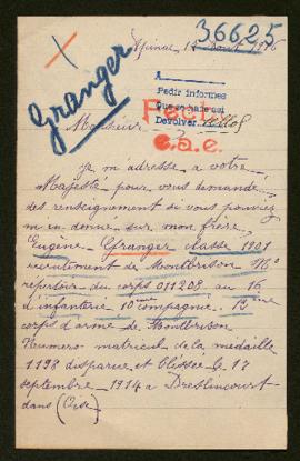 Expediente de Eugène Granger