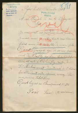 Expediente de Georges Emile Garet