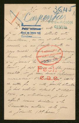 Expediente de las familias Carpentier Eterez y Durotoy Eterez y de Jules Gellé