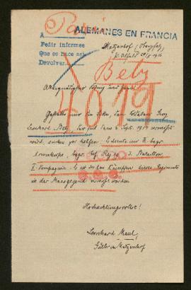 Expediente de Georg Leonhard Betz