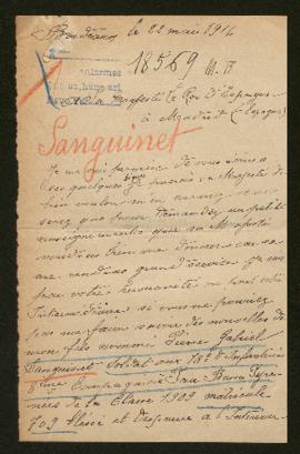 Expediente de Pierre Gabriel Sanguinet