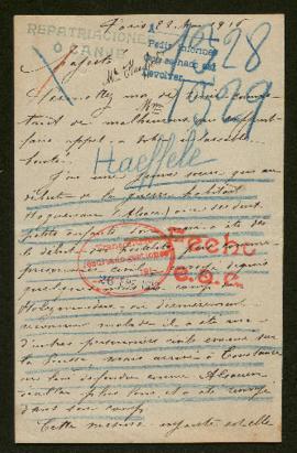 Expediente de Joseph Haeffelé y la familia Haeffelé Joly