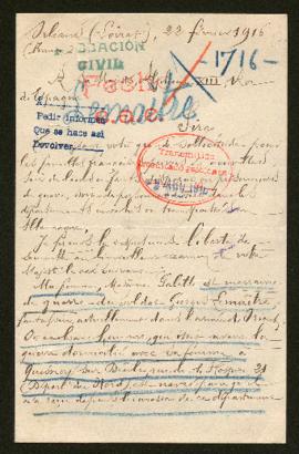 Expediente de Jeanne Lemaître Mesdame