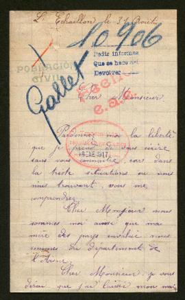 Expediente de Joseph Augustin Gallet