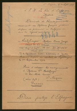 Expediente de Mathieu Pierre Joseph Antzlinger