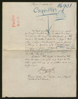 Expediente de Joseph Cazeilles