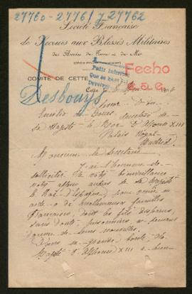 Expediente de Ferdinand Desbouys, Henri Marius Boyer y Antoine Paul Justin