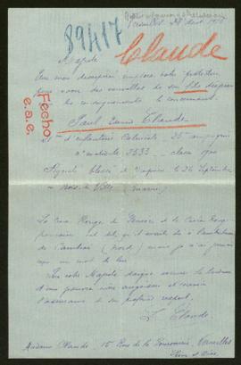 Expediente de Paul Edouard Claude