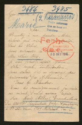 Expediente de Louis Albert Ernest Marie y de Georges Emile Albert Marie