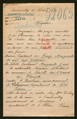 Expediente de la familia Caudmont Freuze