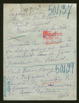 Expediente de madame Roton, Sophie Remy Dumortier, madame Charles Fontaine, Henri Fontaine y espo...