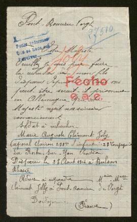 Expediente de Marie Auguste Clément Joly