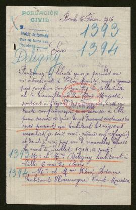 Expediente de las familias Deligny y Adam