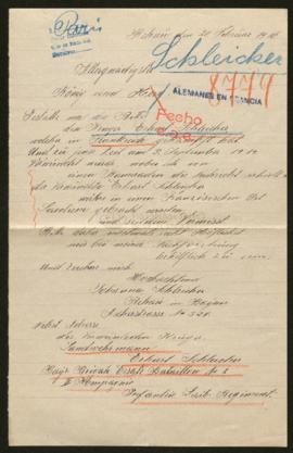 Expediente de Erhart Schleicher