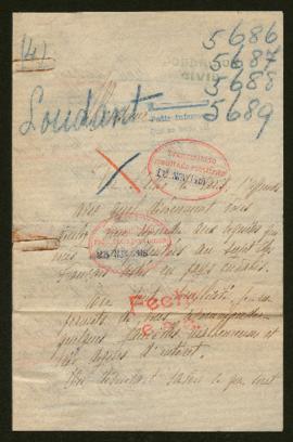 Expediente de madame Albert Loudant, madame veuve Jurion Binet, Jeanne Decler y la familia Alland...