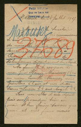 Expediente de la familia Marousez Grivillers