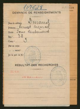 Expediente de Ernest Marcel Durand