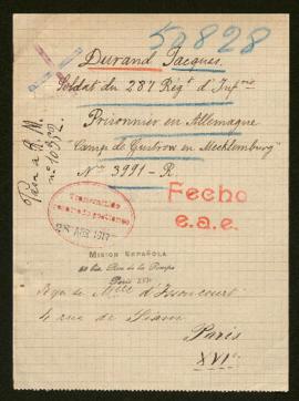 Expediente de Jacques Durand