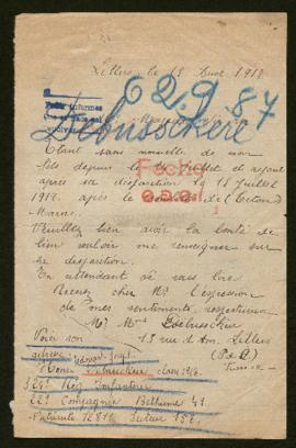 Expediente de Henri Edouard Joseph Debusschère