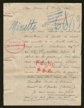 Expediente de la familia de Albin Minette