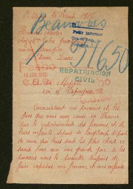 Expediente de Sophie Beauvois Lansés y sus hijos