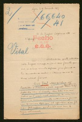 Expediente de Louis Vital y Marius Dubois