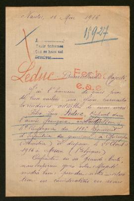 Expediente de Félix Louis Leduc