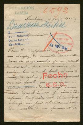 Expediente de madame Brasseur Tutin e hijos