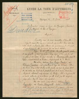 Expediente de repatriación civil a petición de Ch. Daudier