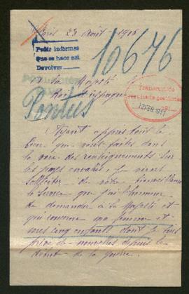 Expediente de madame Pontus Williot e hijos