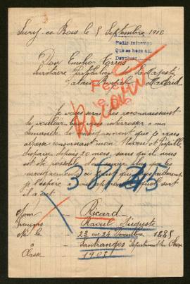 Expediente de Raoul Auguste Ricard