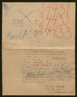 Expediente de la familia Baudet Durez y mesdames Baudet Deleau, Deleau Léchelle y Deleau Dufour