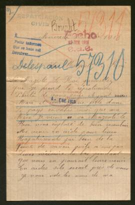 Expediente de la familia Delespaul y Philomène Bourlet Honton