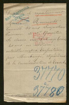 Expediente de la familia Ternaux Hugo y otras por las que pide Emile Boudat