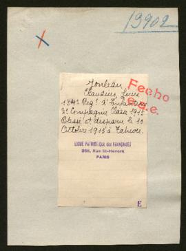 Expediente de Louis Claudius Jouleau