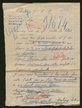 Expediente de Antoine Goeuriot y esposa y la familia de Emile Goeuriot