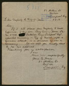 Expediente de Percy Godfrey Jones