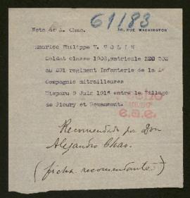 Expediente de Maurice Philippe V. Tolin