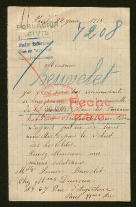 Expediente de la familia Beuvelet Pureaux